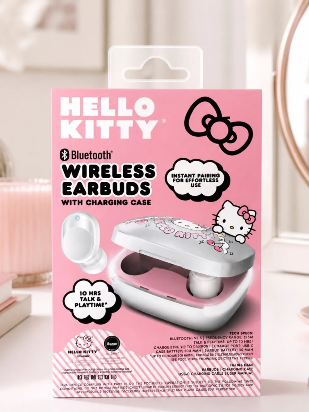Hello Kitty Wireless Earbuds & Handheld Fan 2-Piece Set